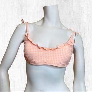 Aerie gingham print ruffle bikini top
